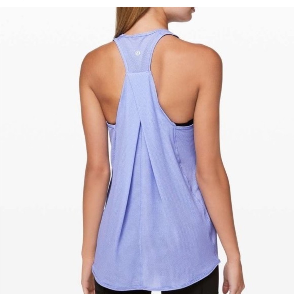 Lululemon Essential Tank Top Mesh Relaxed Fit, Hydrangea Blue, Sz 10 Athleisure